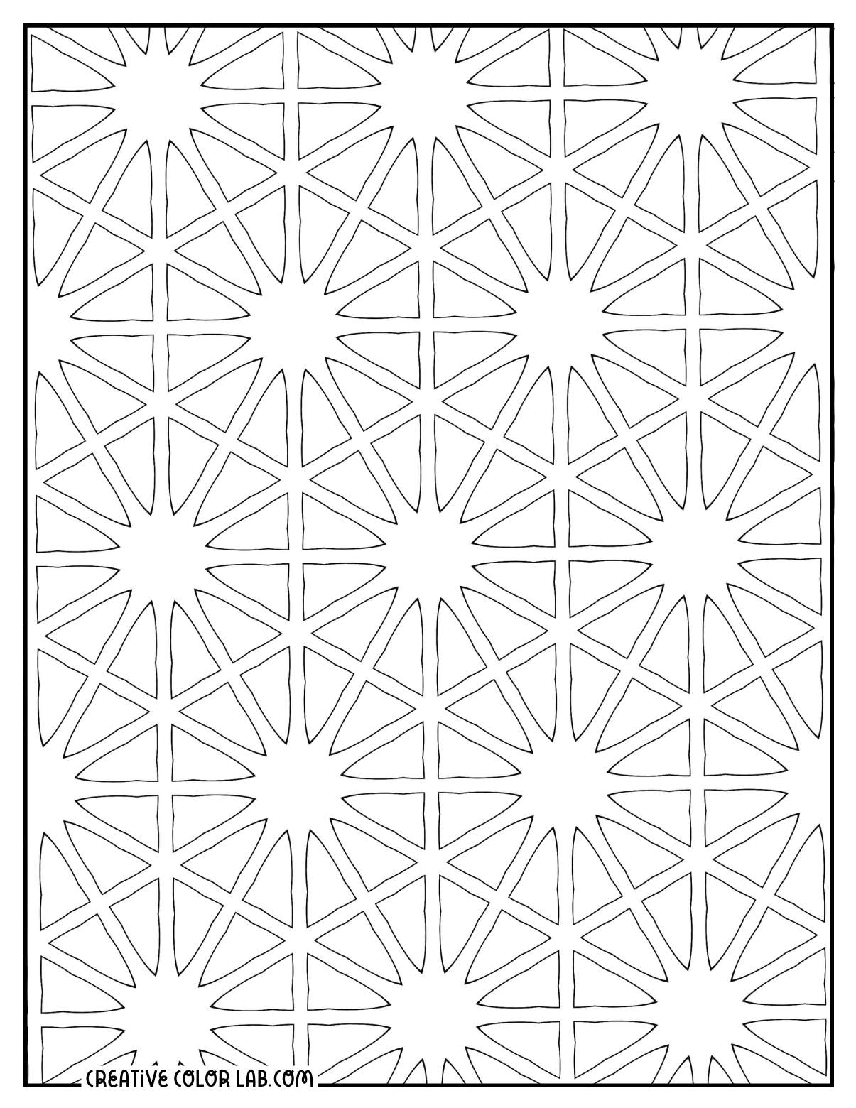 Abstract crochet lace pattern to color.