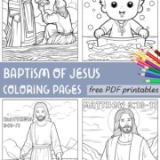 Collection of baptism of jesus coloring pages to download.