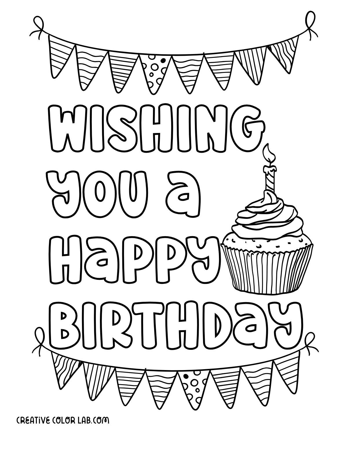 Bday card to print color.