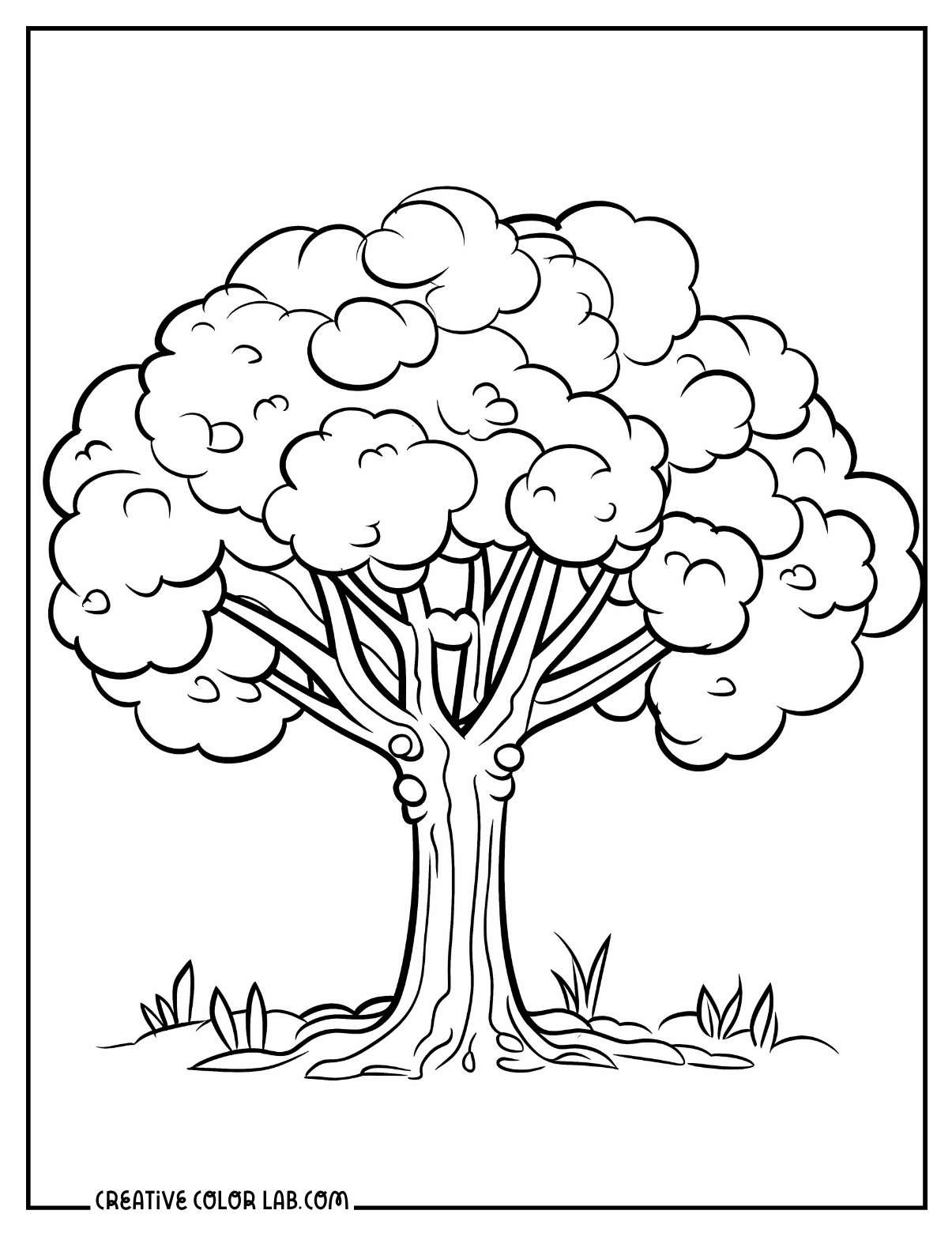 Beautiful tree coloring page.