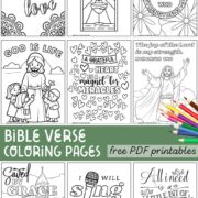 Collection of free bible verse coloring pages to download.