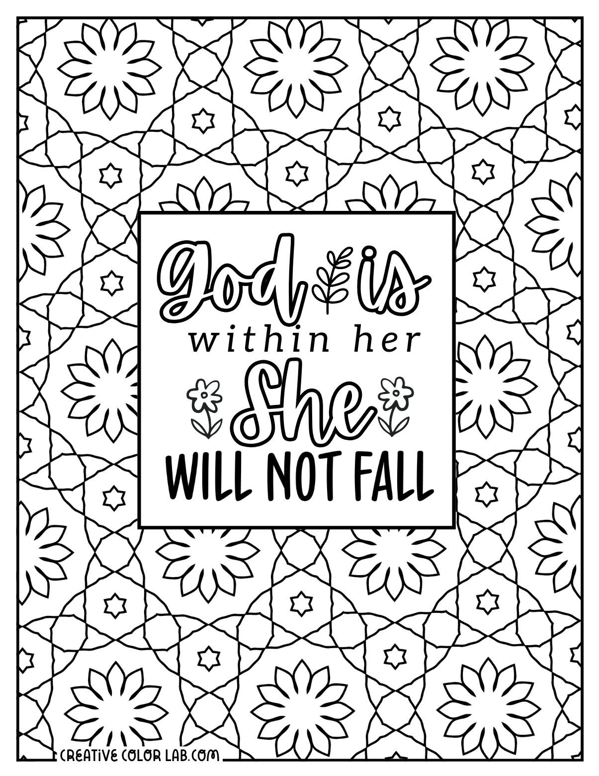 Favorite verse of scripture coloring sheet for women.