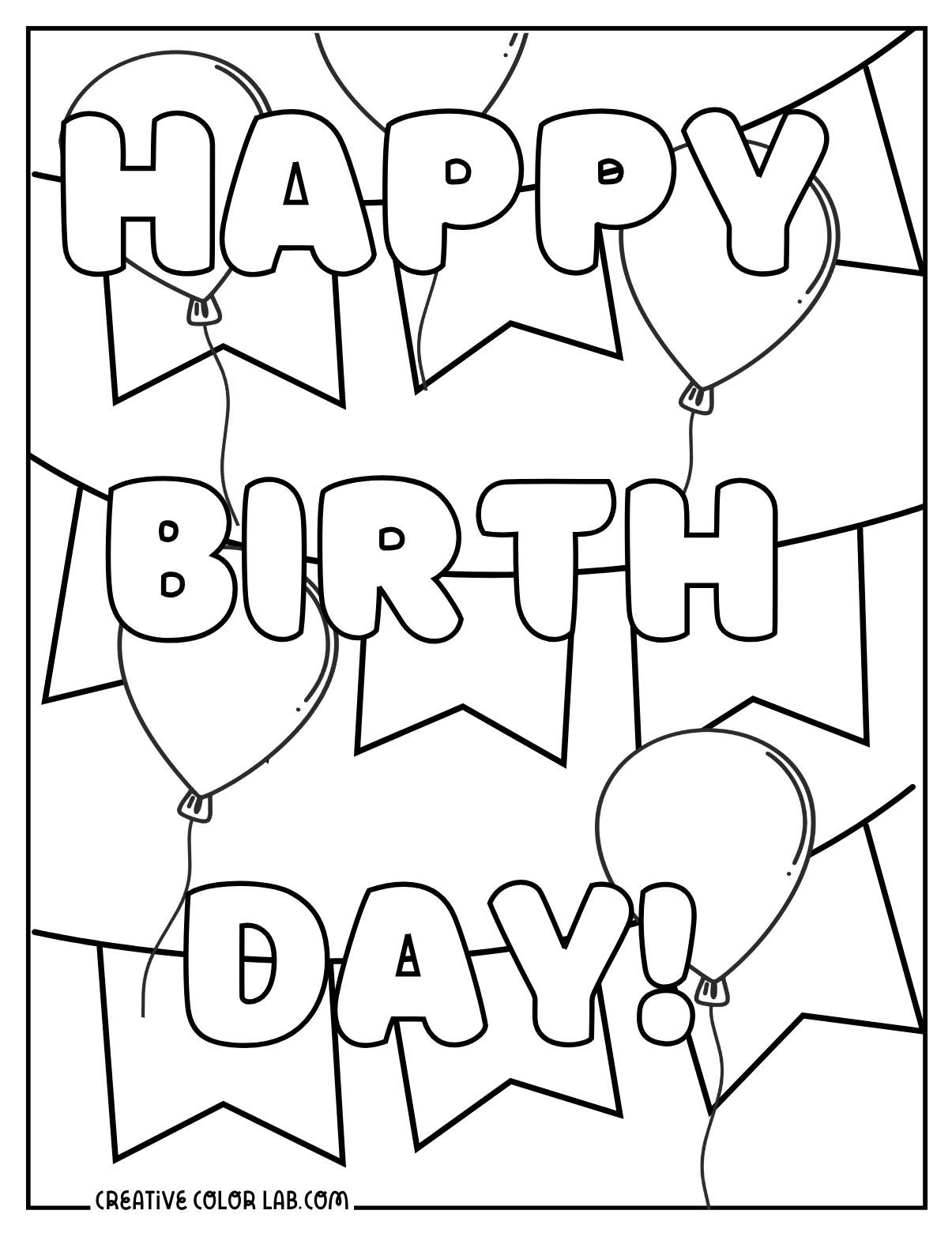 Simple birthday card for teacher to color.
