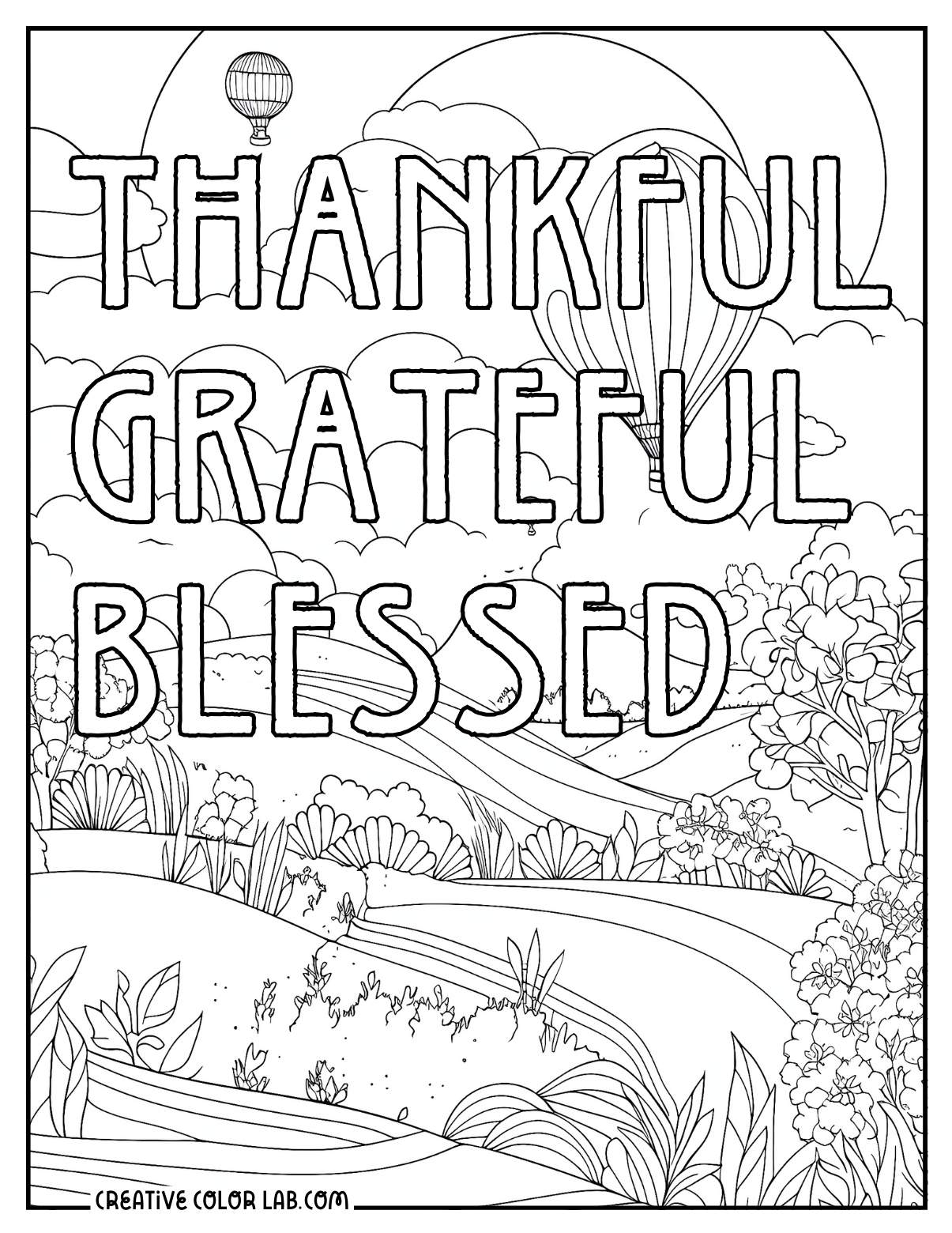 Blessed Christian coloring page for adults.