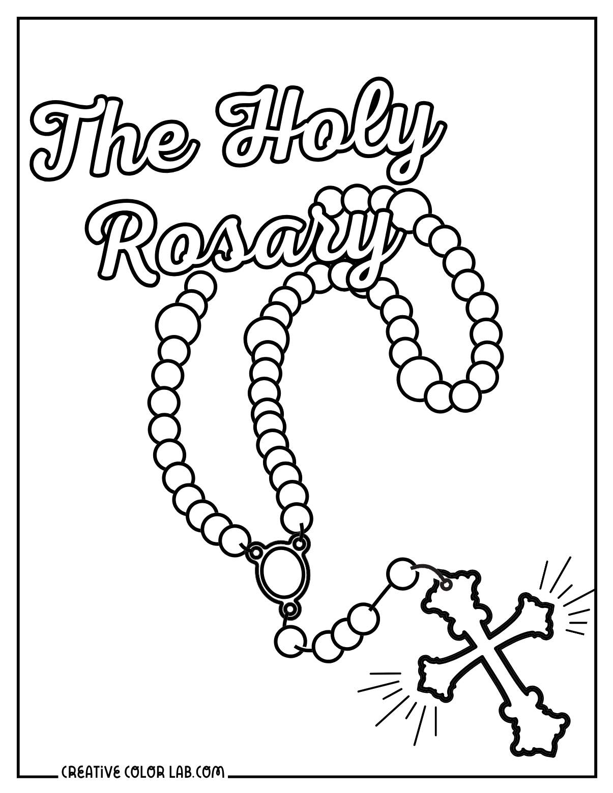 Catholic holy rosary coloring page.