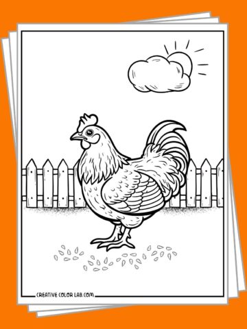 Free chicken coloring pages to download.
