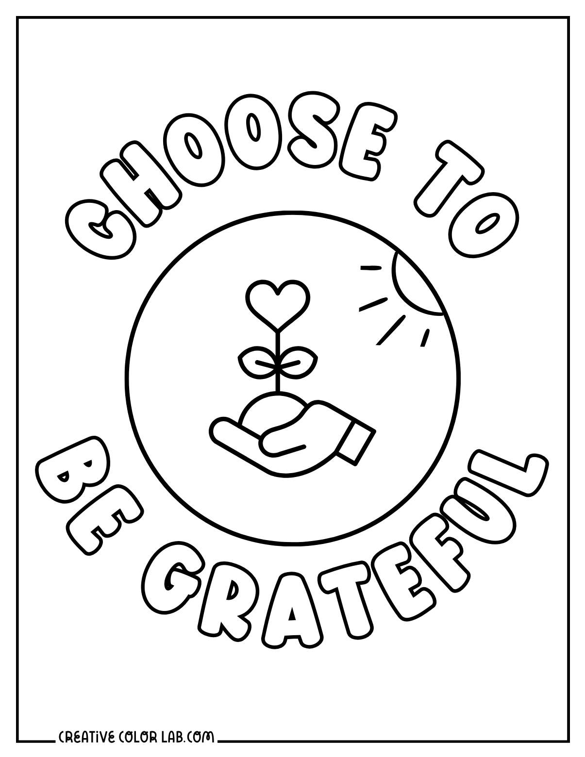 Choose to be grateful a gentle reminder to color.