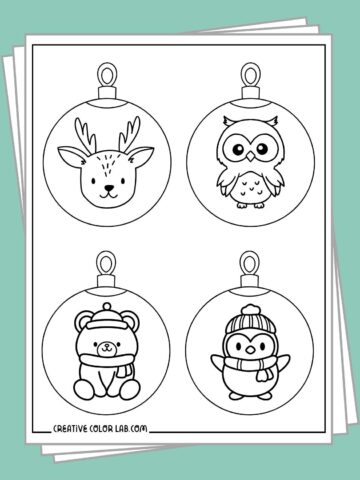 Free printable christmas tree ornaments coloring pages.