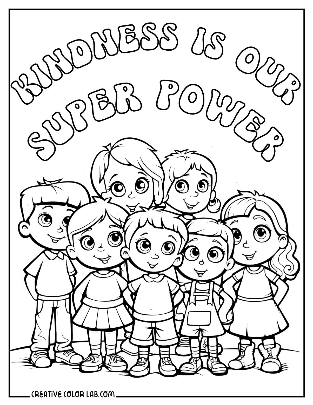 Classroom kindness coloring page for elementary school.