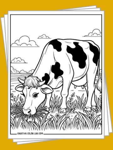 Free cow coloring pages to download.