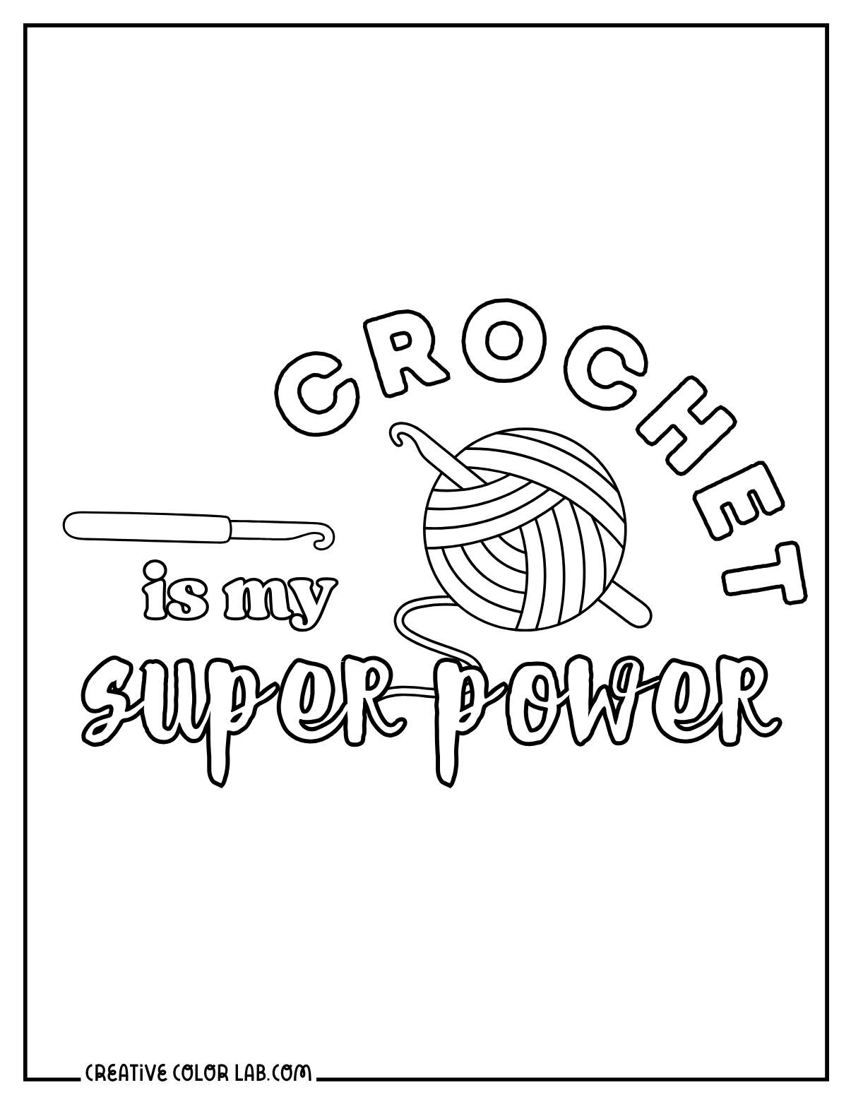 Crochet coloring page about DIY.