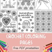 Free crochet coloring pages to download.