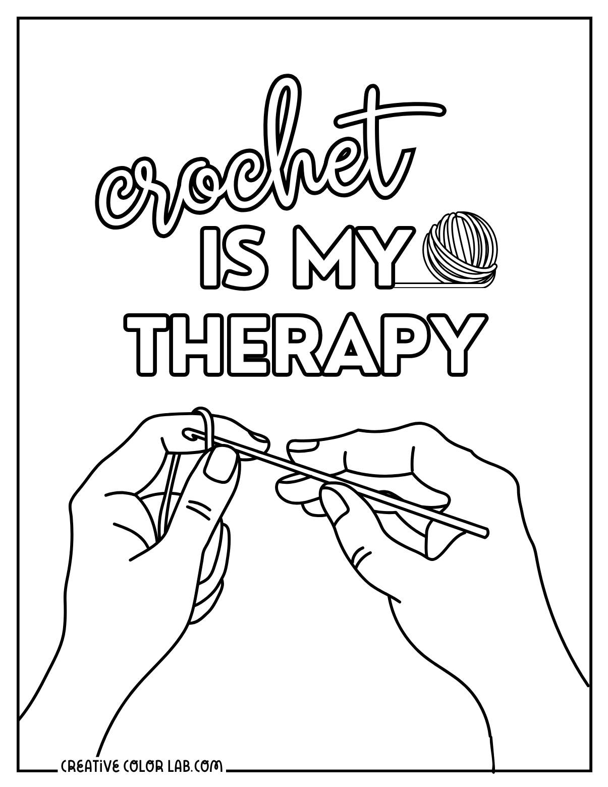 Crochet craftsmanship coloring page.