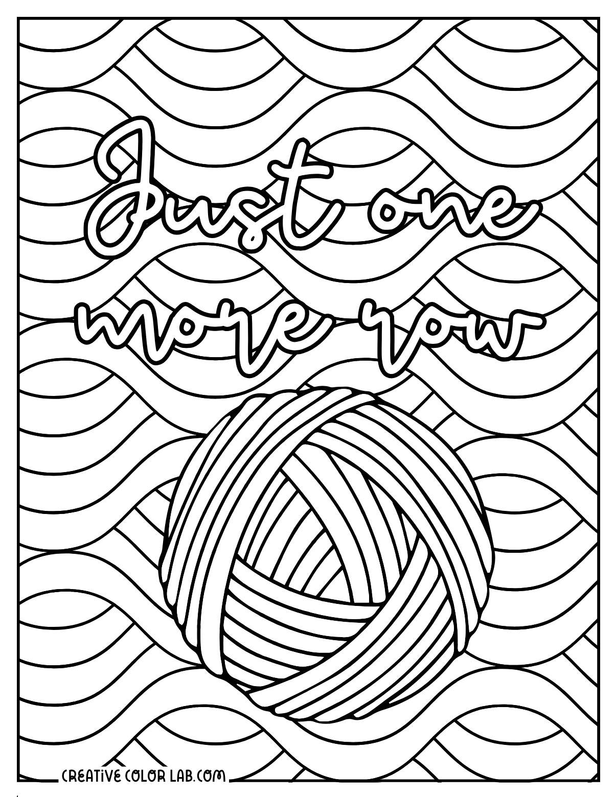 Crochet weaving coloring sheet.