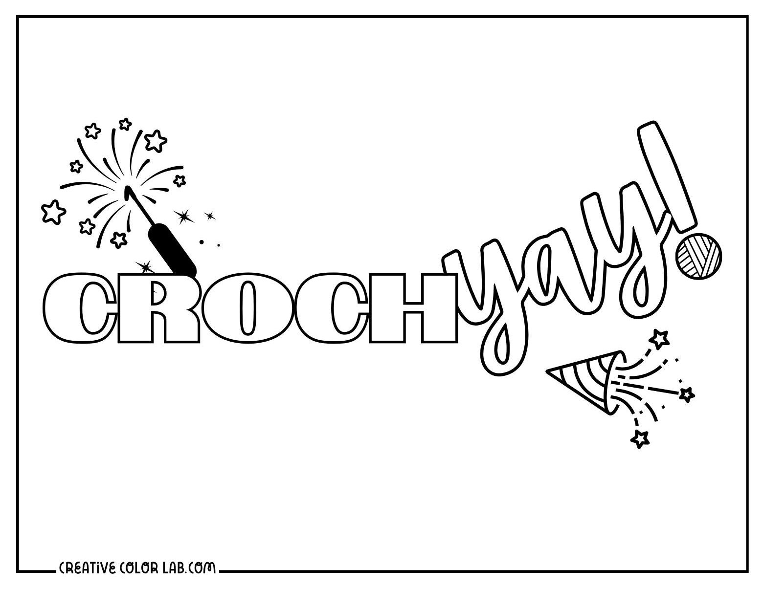 Crochet yay fun coloring page.