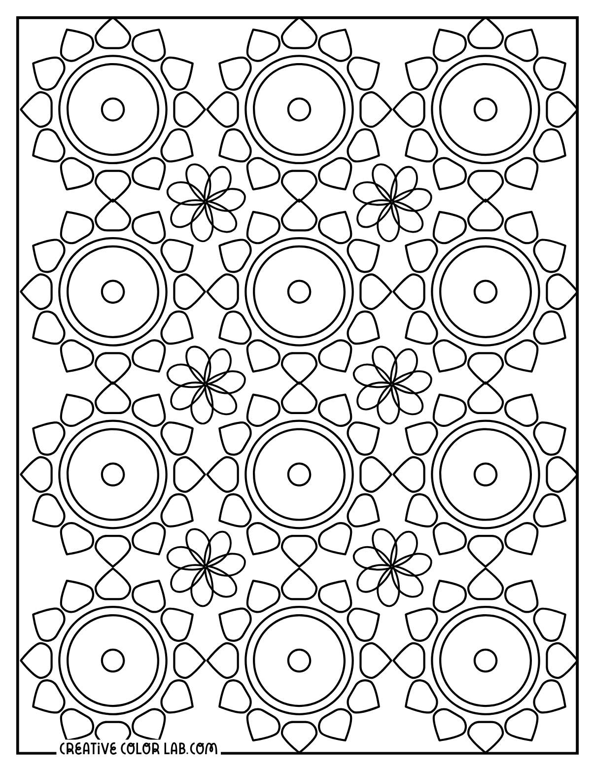 Detailed floral pattern to color in.