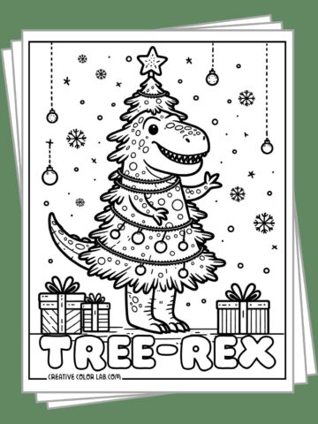 Free Christmas dinosaur coloring pages to print and color.