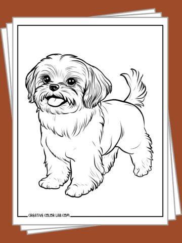 Free printable dog coloring pages to color and print.
