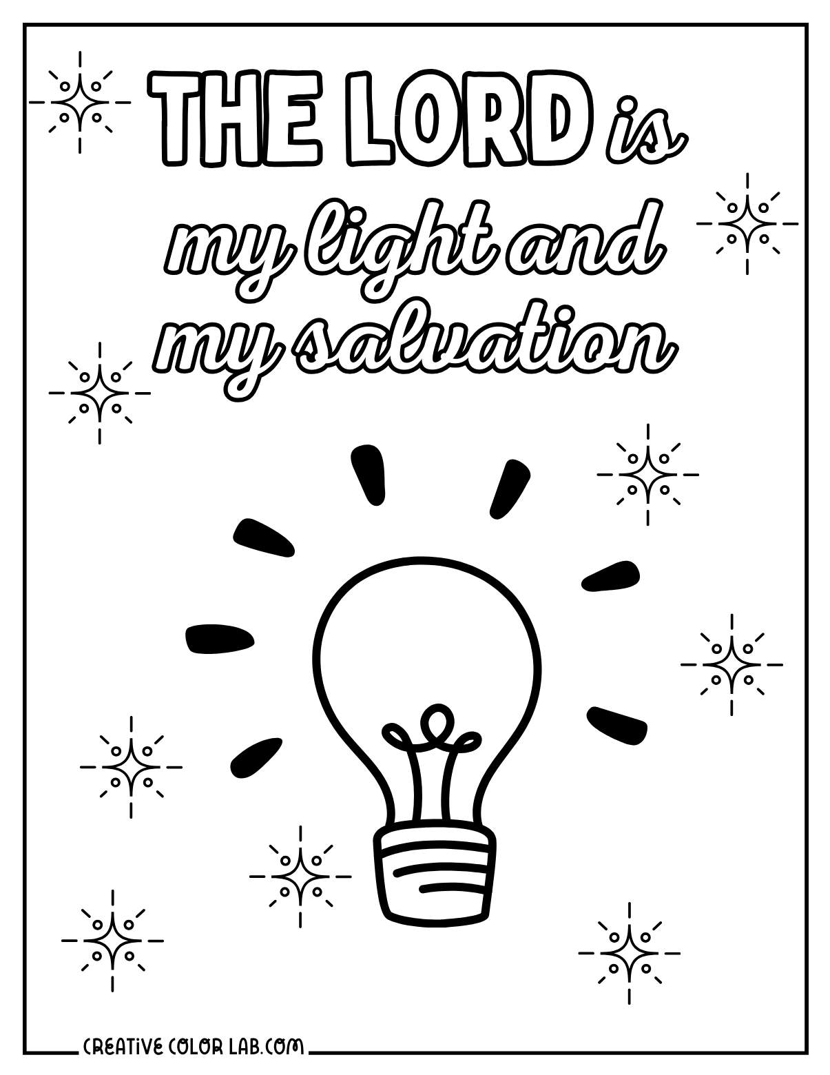 Easy Jesus is light coloring sheet for sunday school.