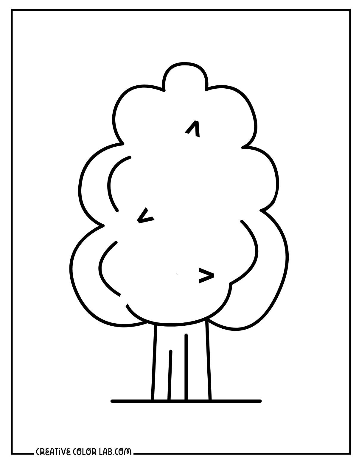 Easy tree outline to color for preschool.