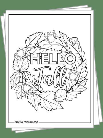 Fall leaf coloring pages to download.