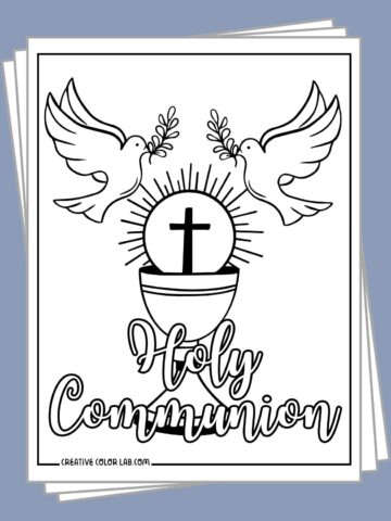 Free first communion coloring pages to print and color.