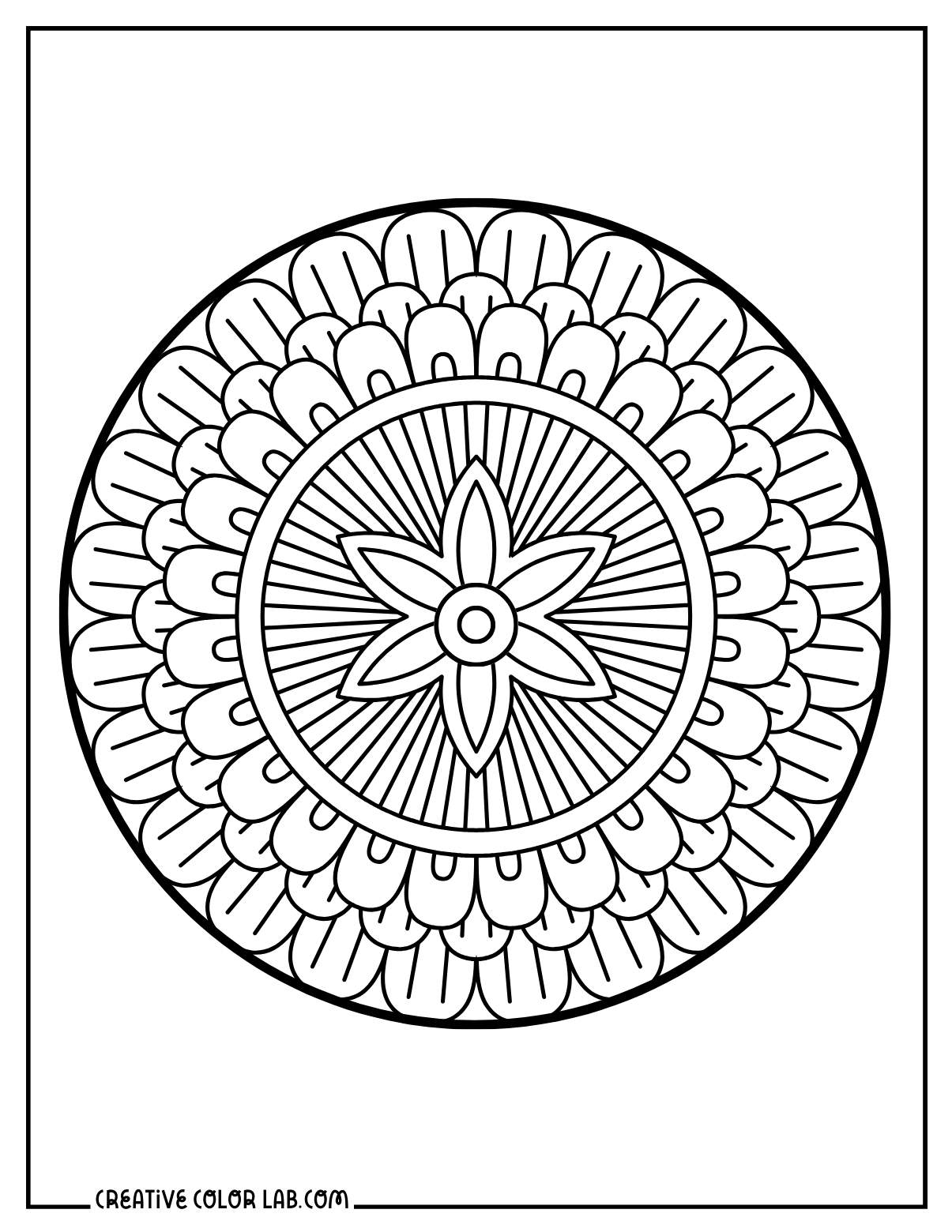 Floral mandala to color for adults.