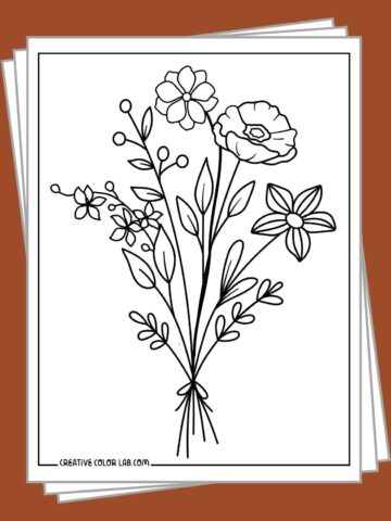 Free printable flower coloring pages.