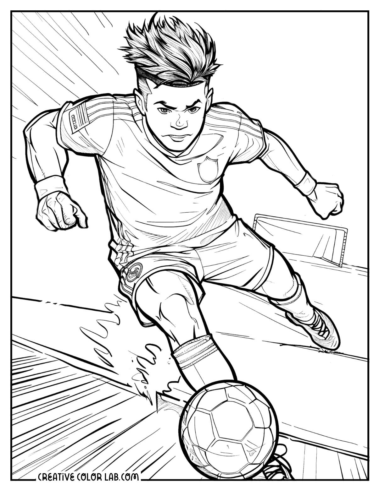 A football player for olympic coloring sheet.