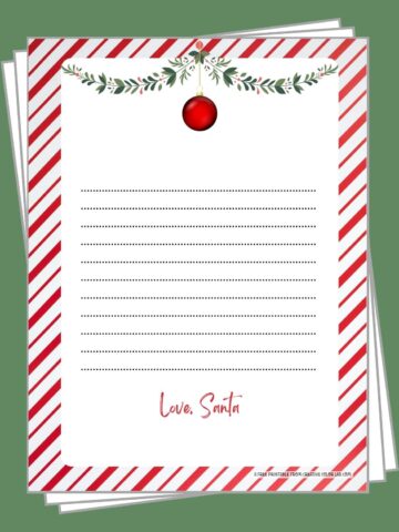 Free printable Santa letterheads PDF.