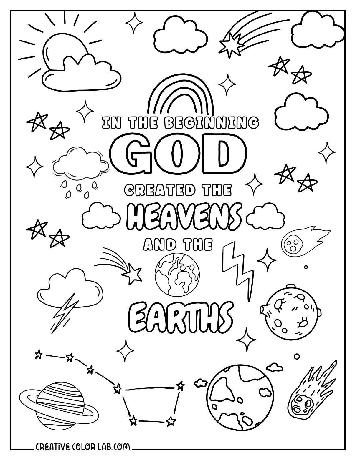 Genesis verse coloring page for teenagers.