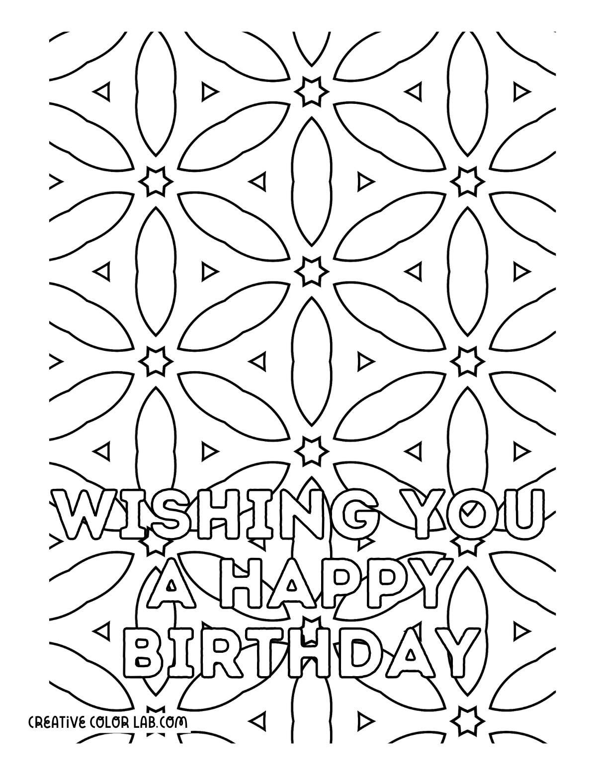 Geometric card to print with a bday message.