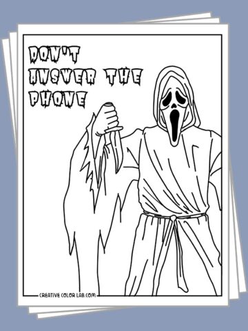 Free ghostface coloring pages to print and color.