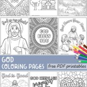 Collection of god coloring pages.