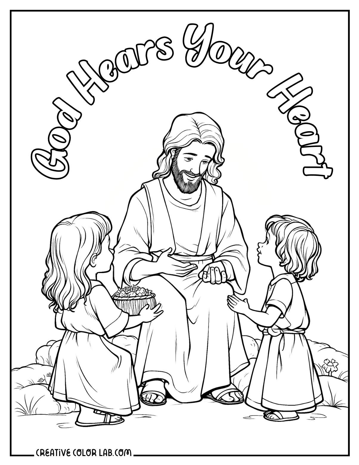 God hears your heart coloring page for kids