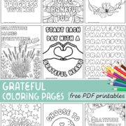 Collection of printable gratitude coloring pages to download.