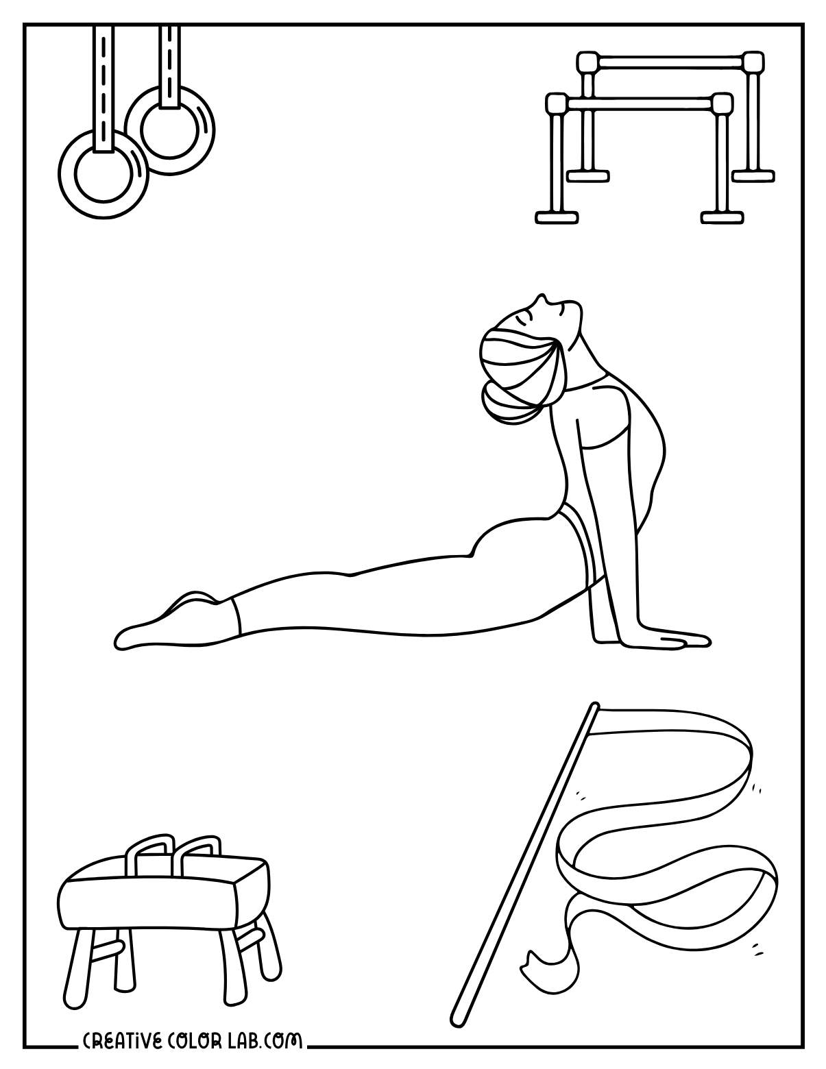 Gymnastics olympic picture to color.