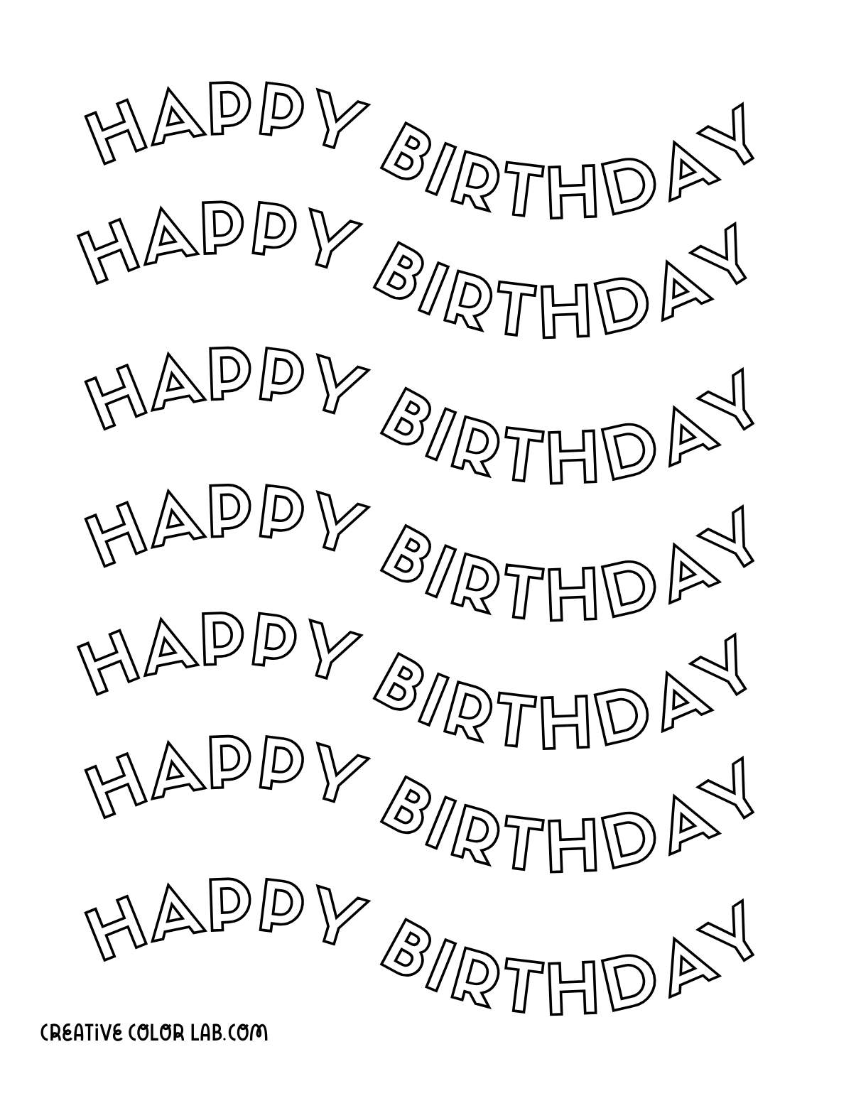 Repeating happy birthday card PDF.