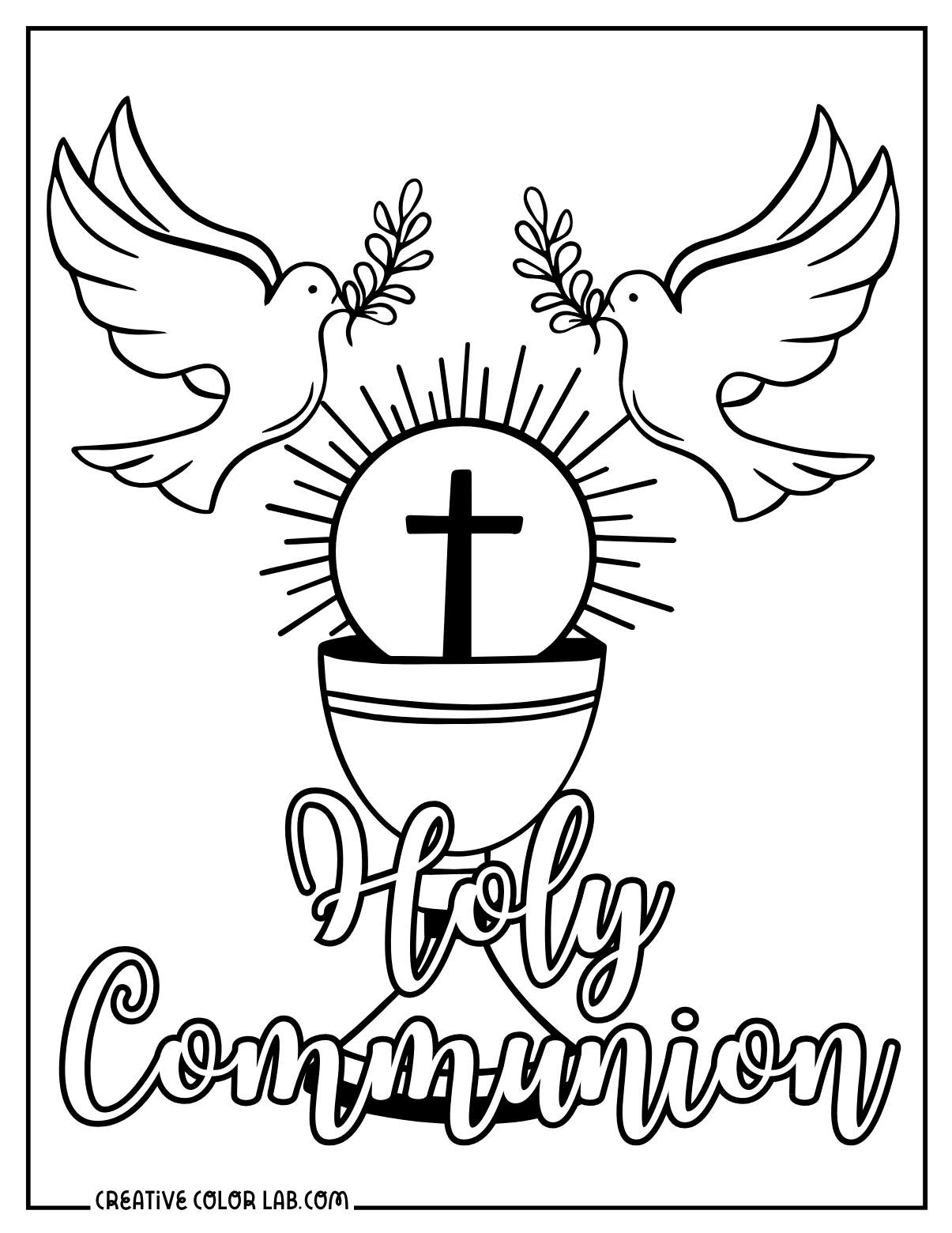 Holy communion sacrament coloring page.
