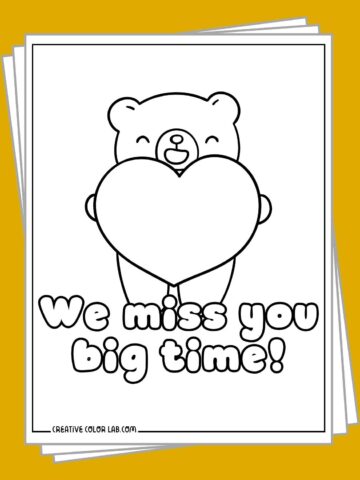 Free printable i miss you coloring pages.
