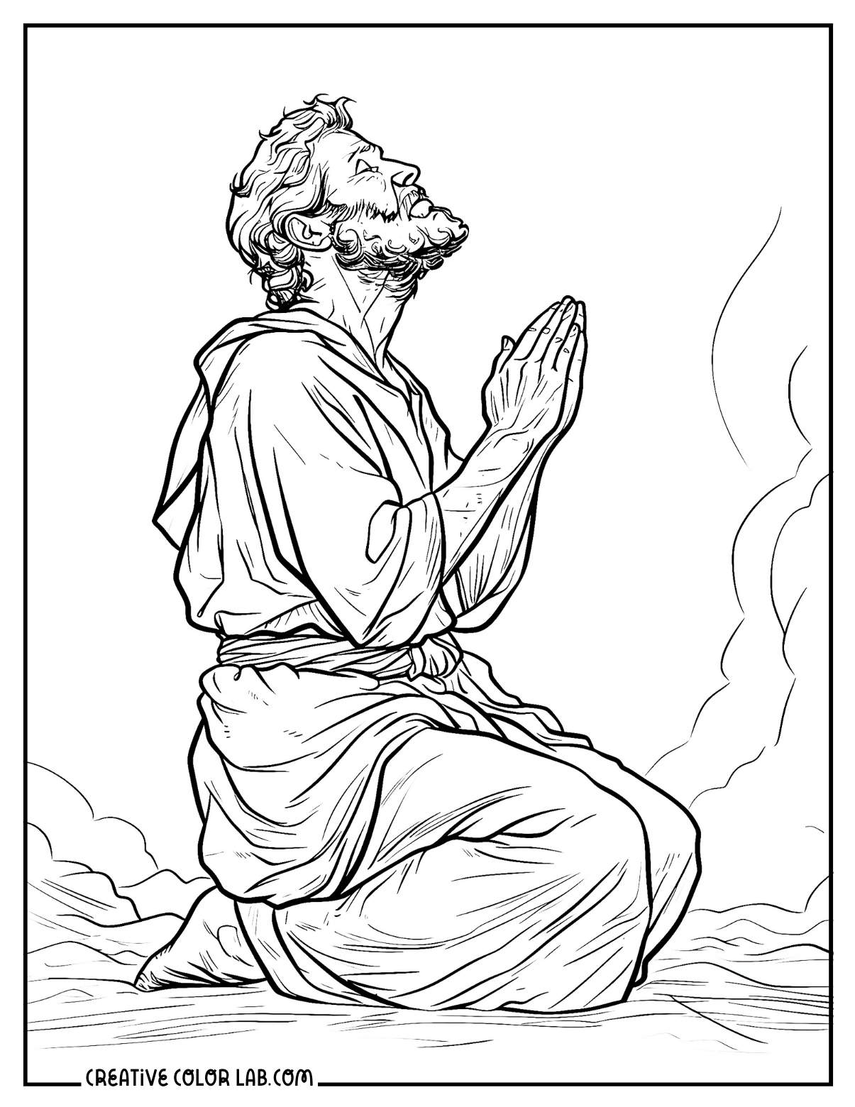 An Israelite praying coloring sheet.