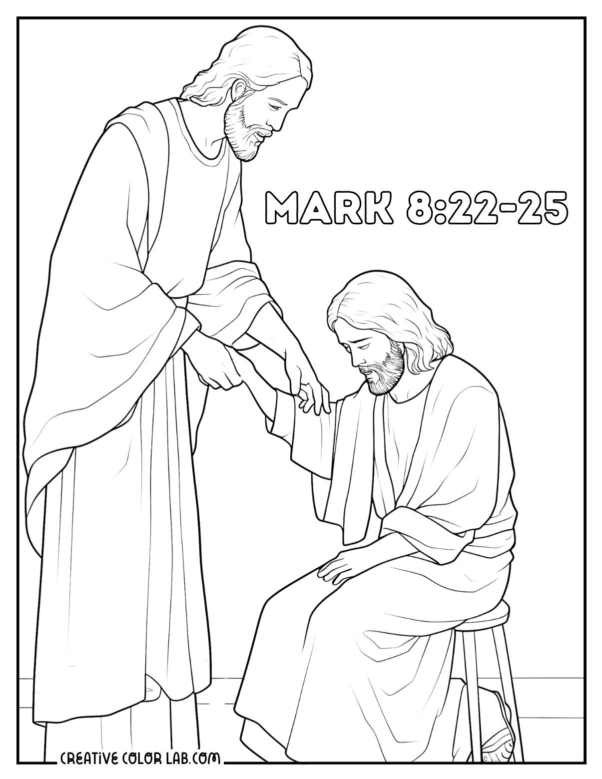 Jesus the healer coloring page from Bethsaida.