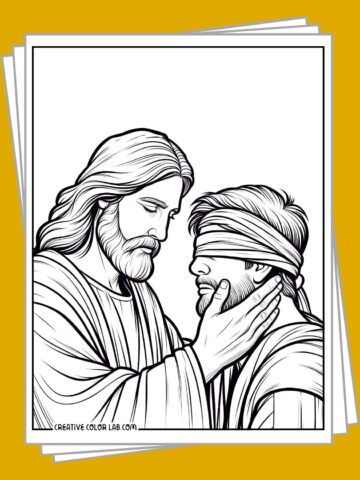 Free printable Jesus heals the blind man coloring pages.