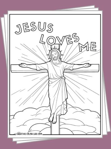 Free printable jesus loves me coloring pages to download.