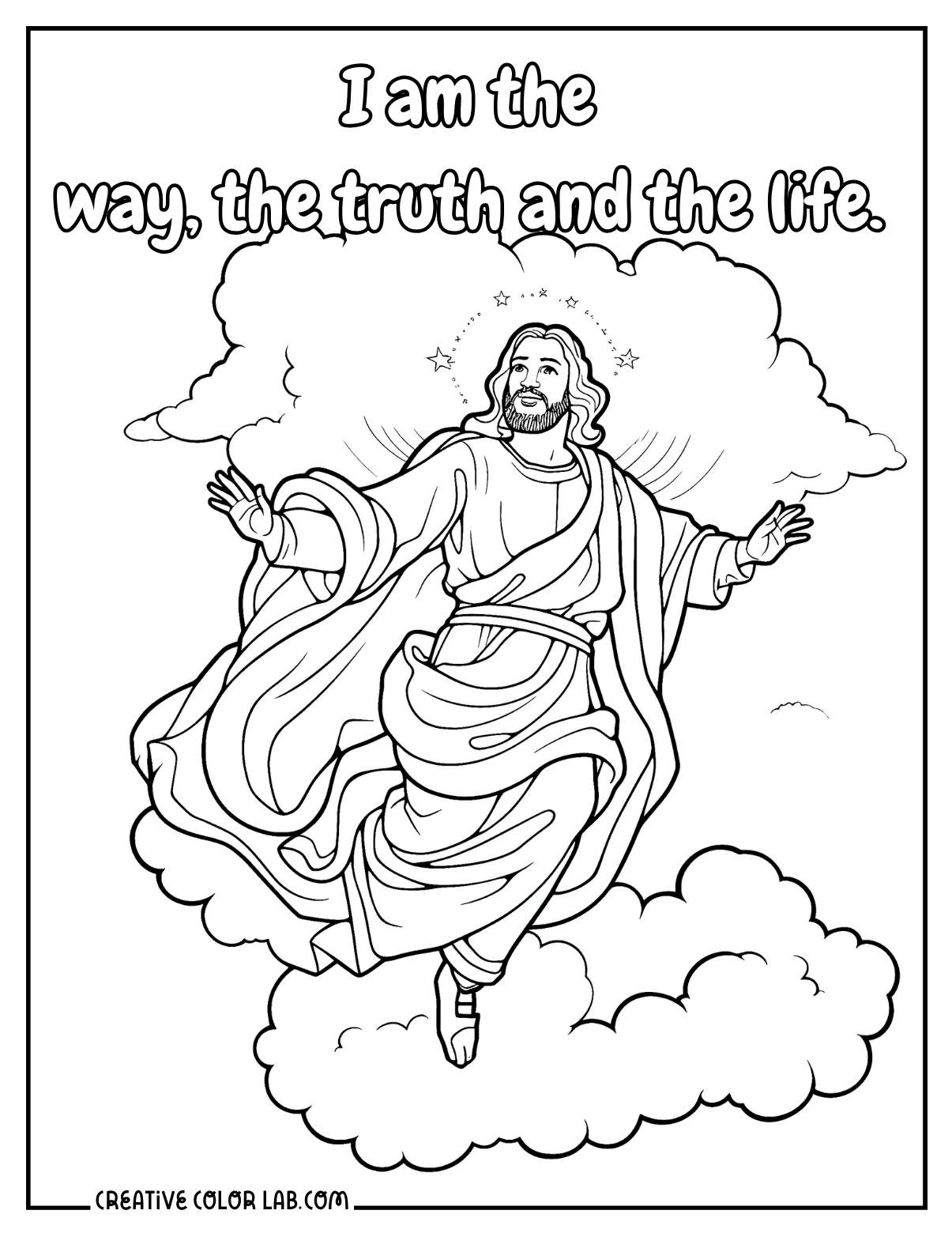 Jesus sacred testament coloring page.