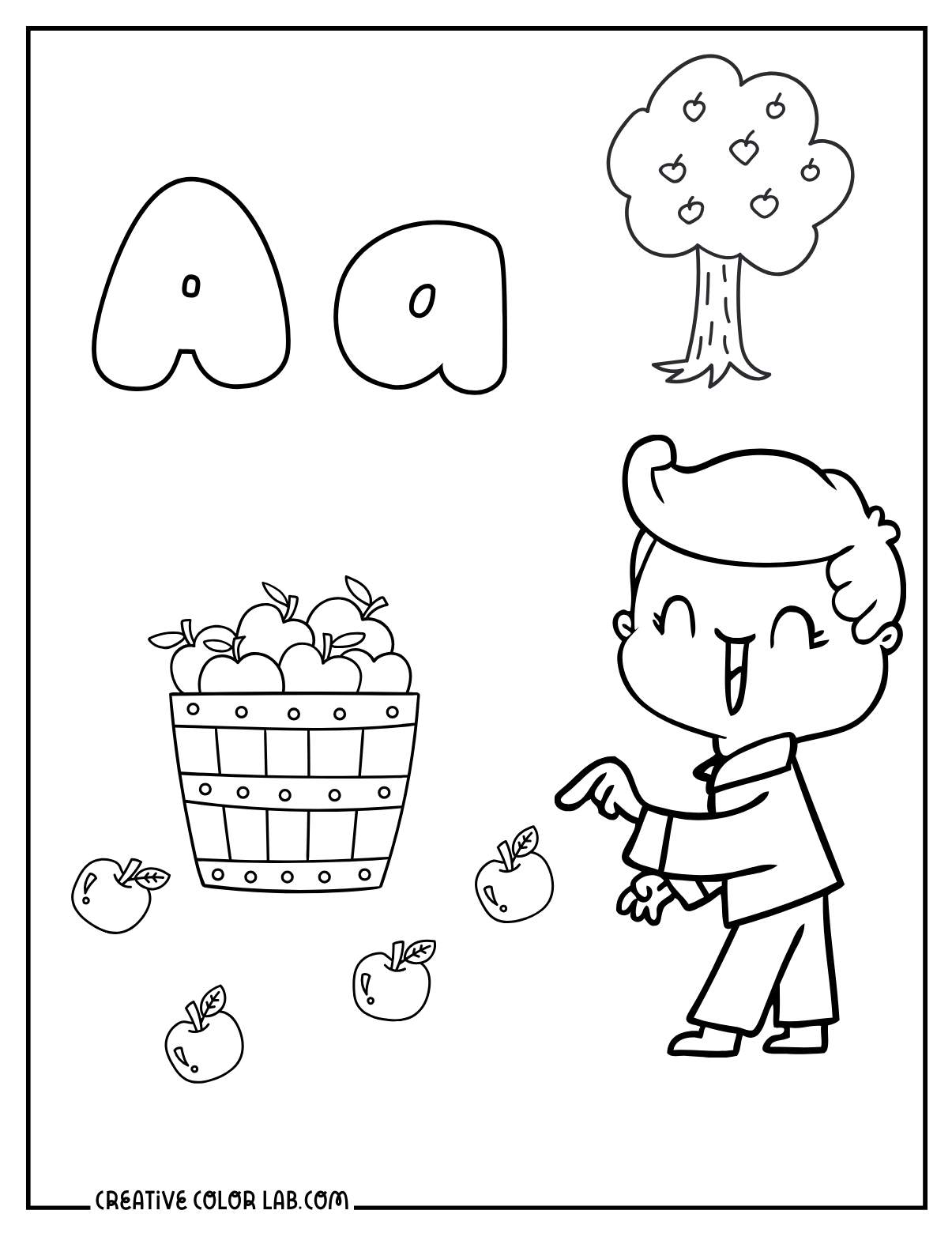 Jonny appleseed coloring page for kids.