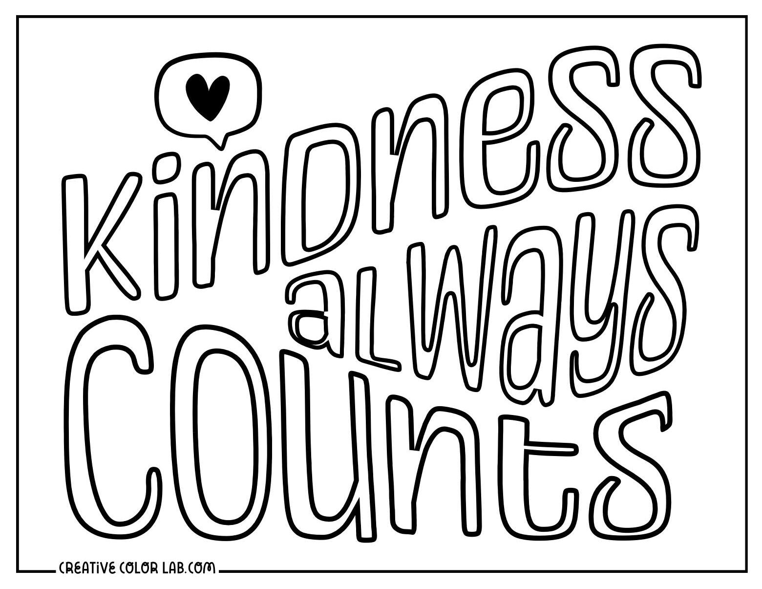 Kindness poster PDF to color.