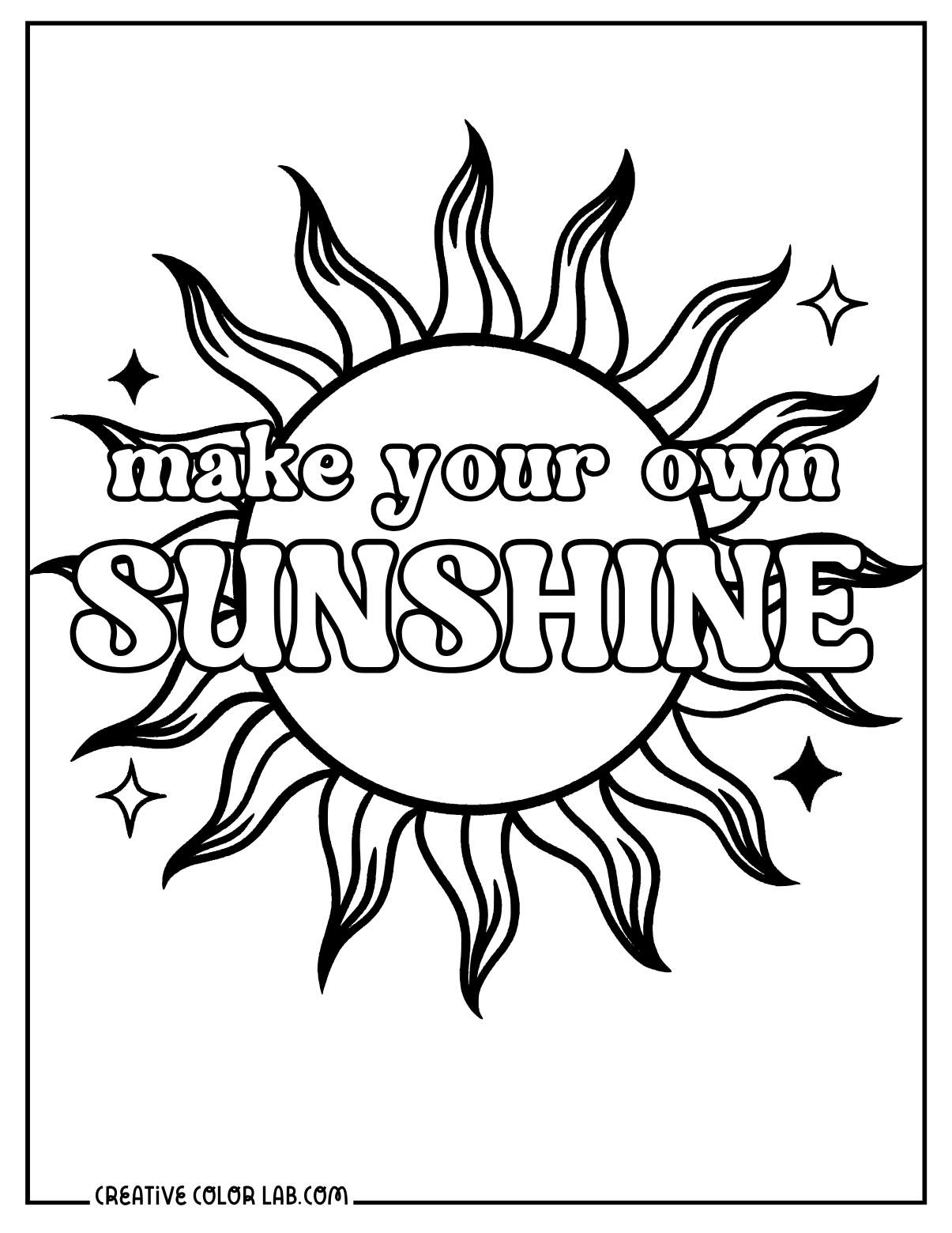 Make your own sunshine coloring page.