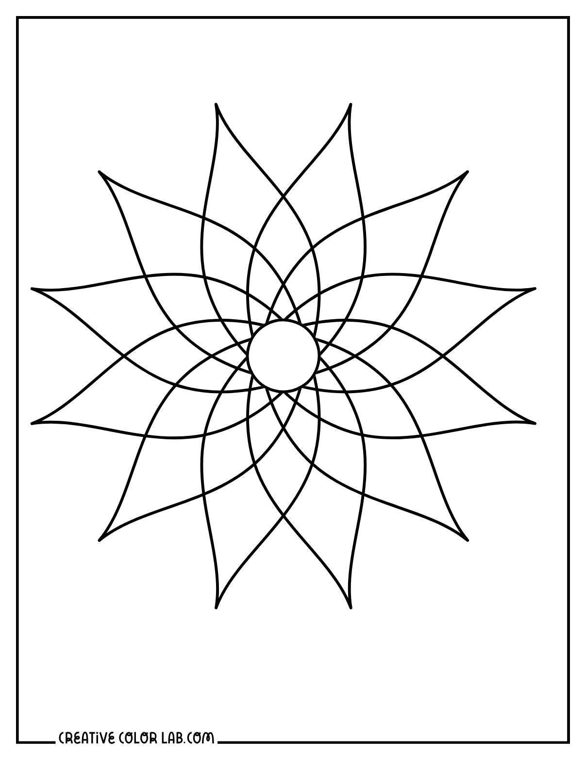 Modern line art flower to color.