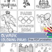Collection of printable Olympic coloring pages collection.